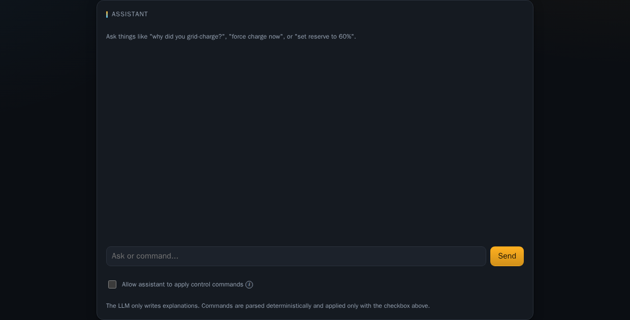 Assistant chat panel